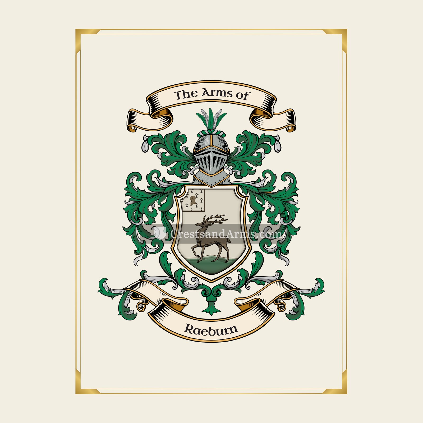 With gold border