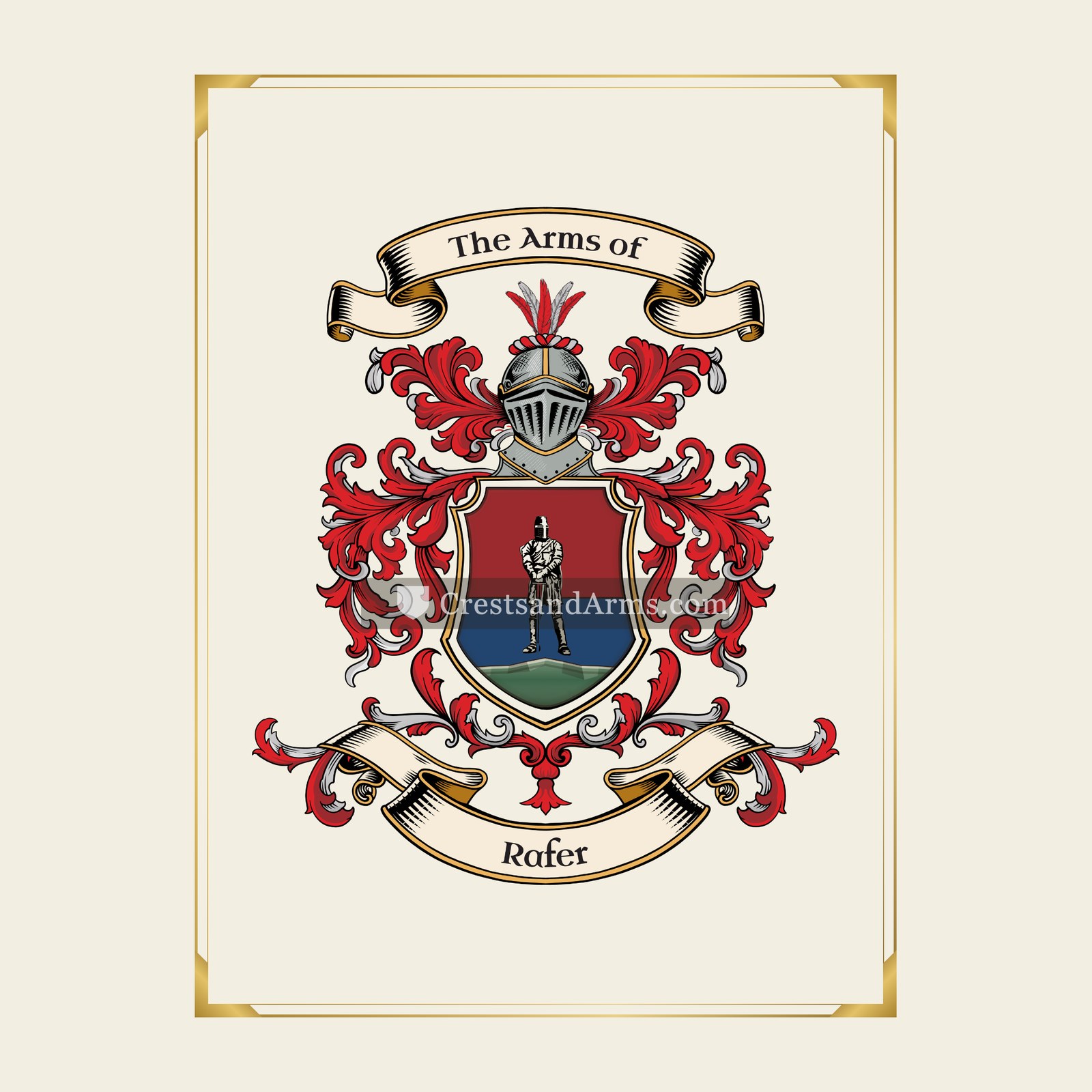 With gold border