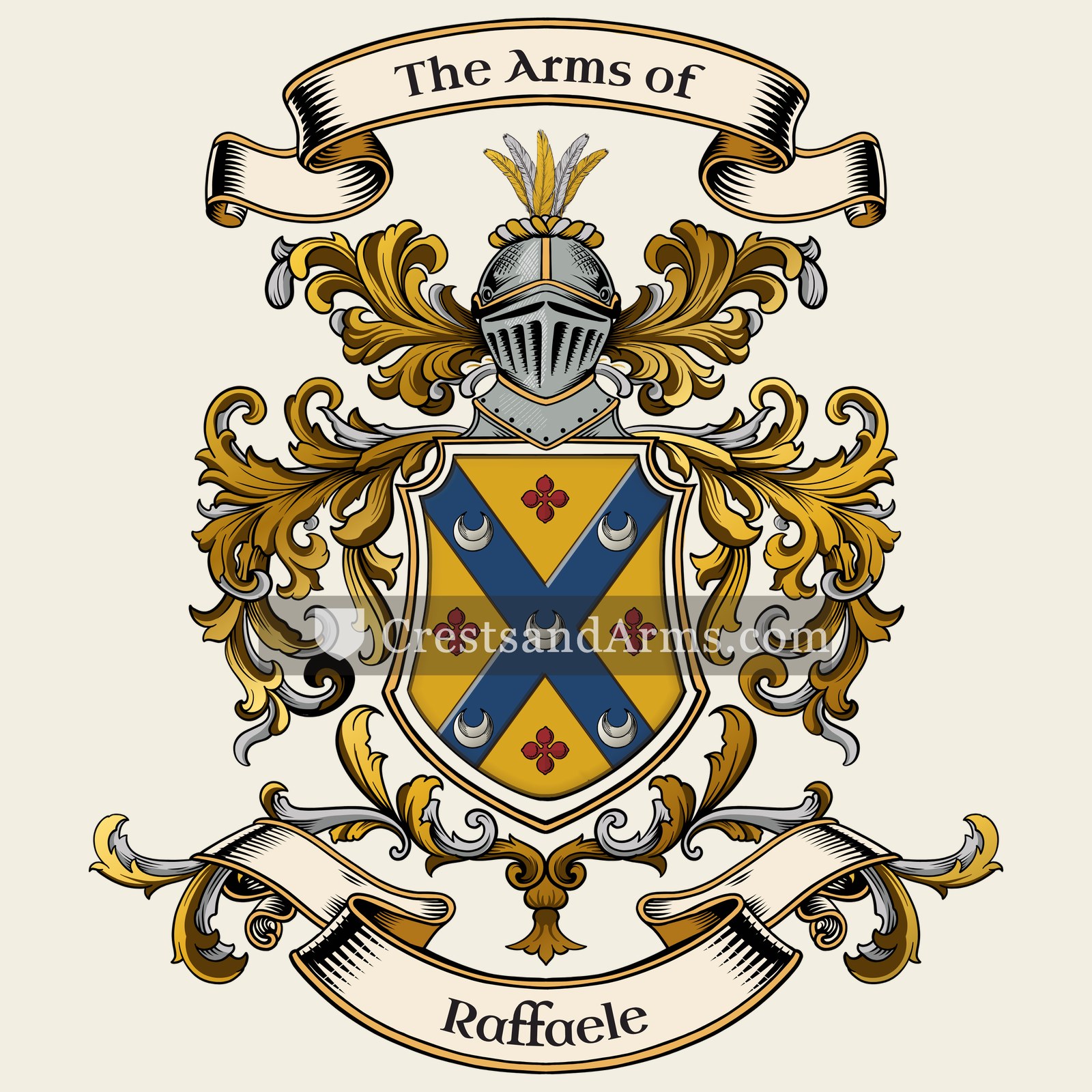 The Raffaele coat of arms, drawn from the recorded blazon