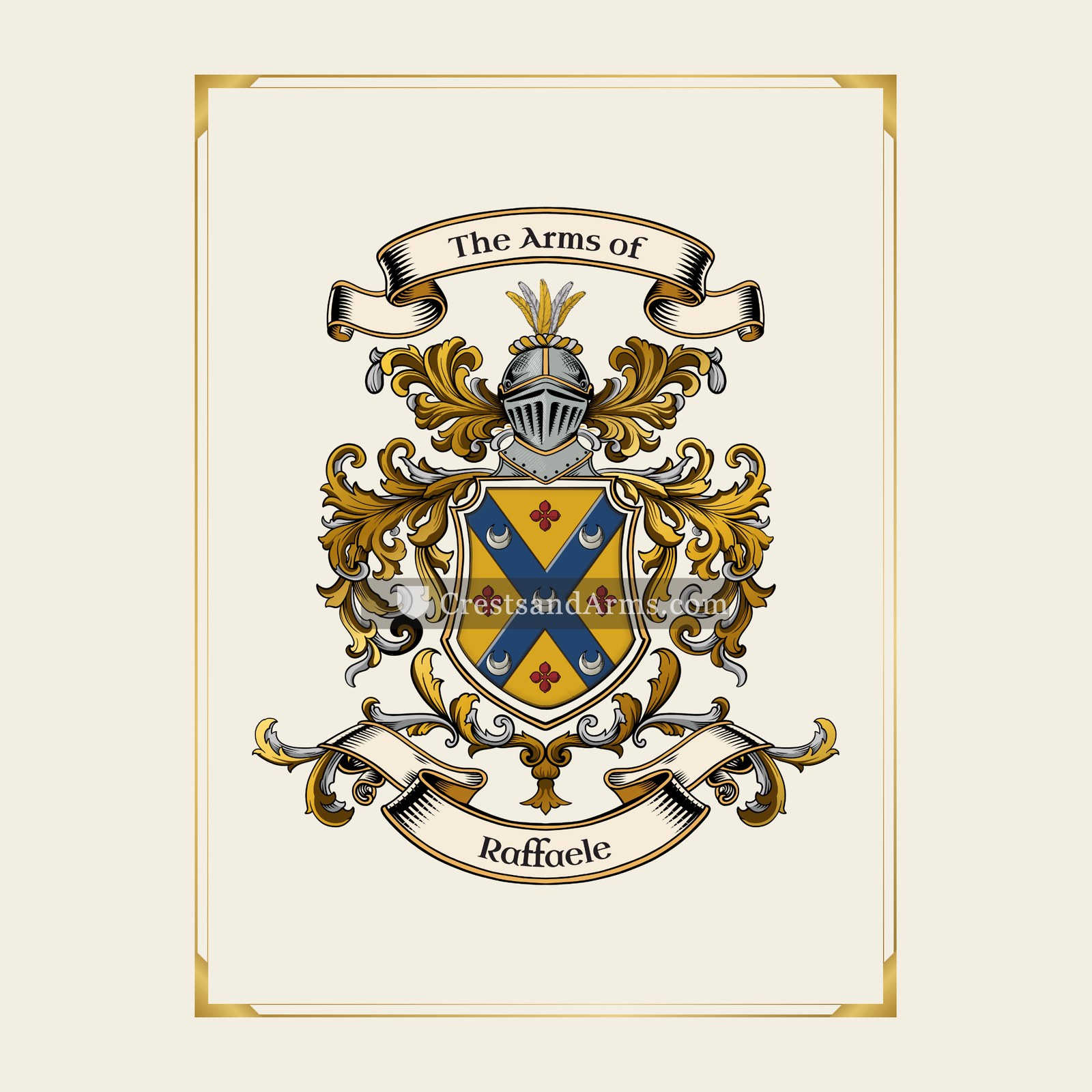 With gold border