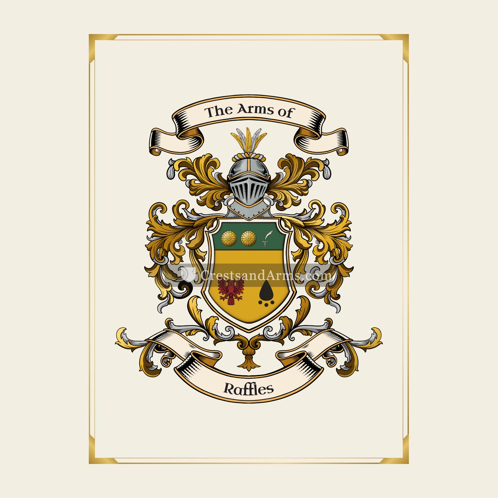 With gold border