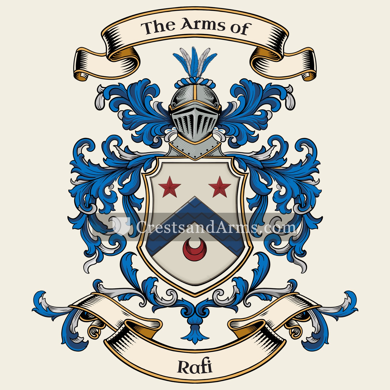 The Rafi coat of arms, drawn from the recorded blazon