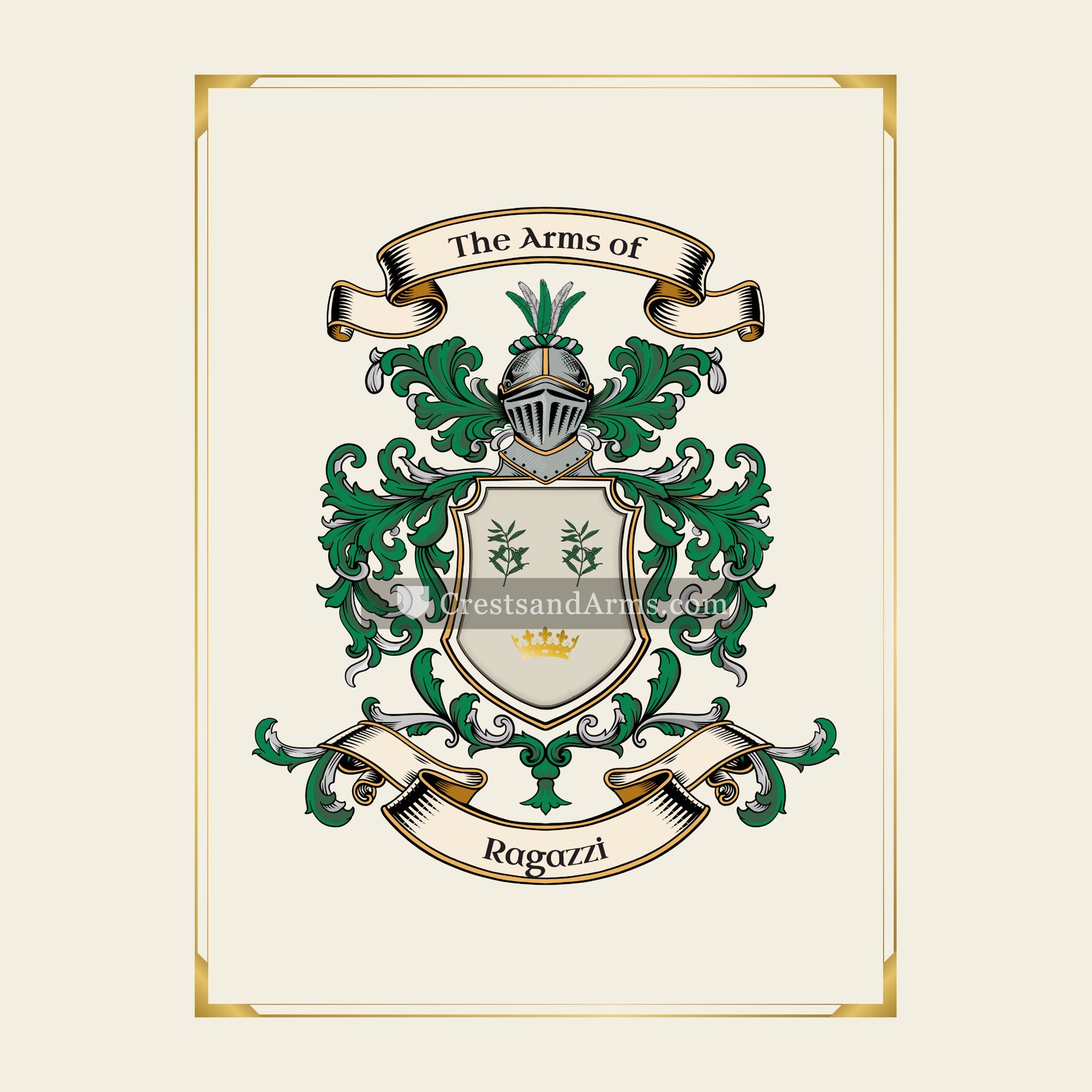 With gold border
