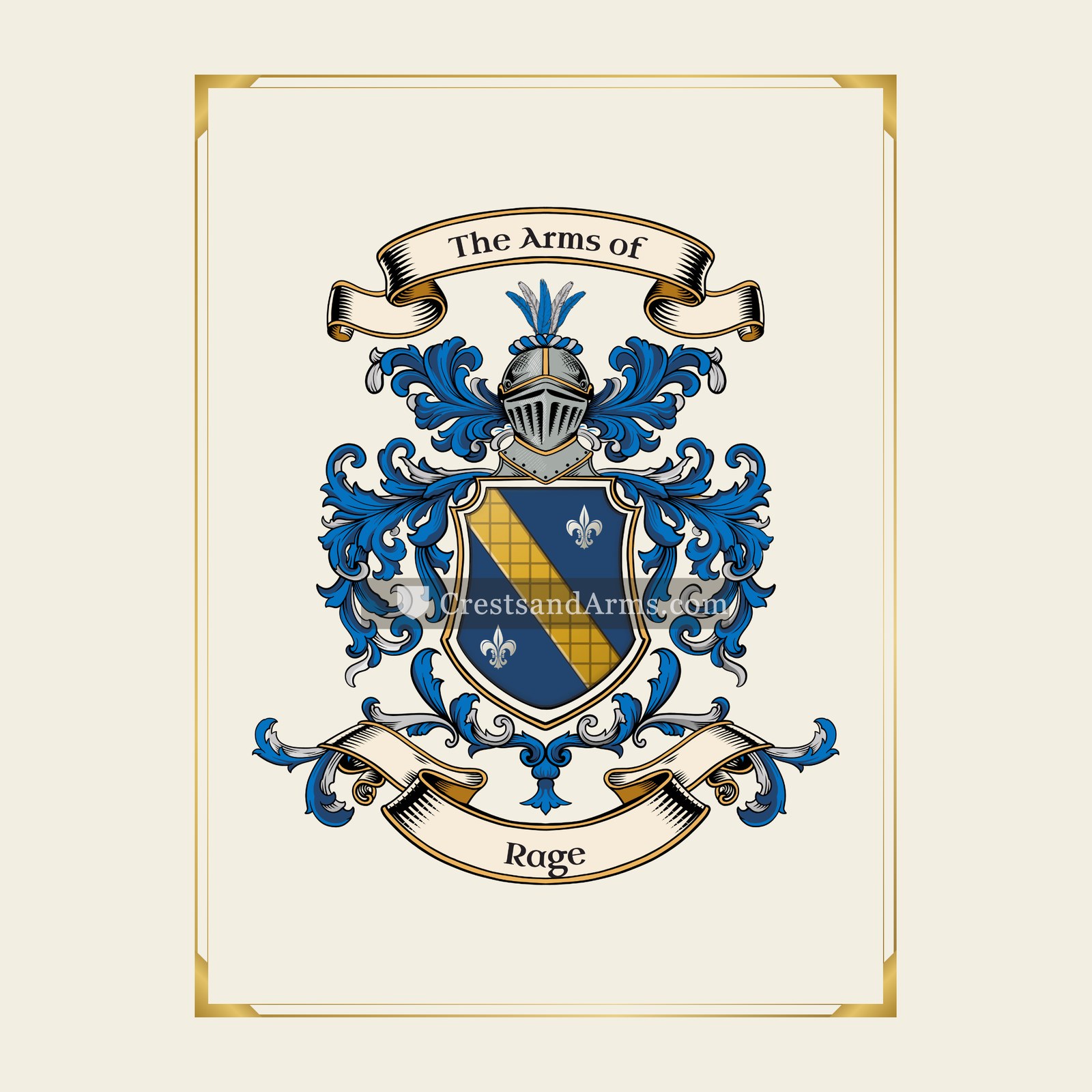 With gold border