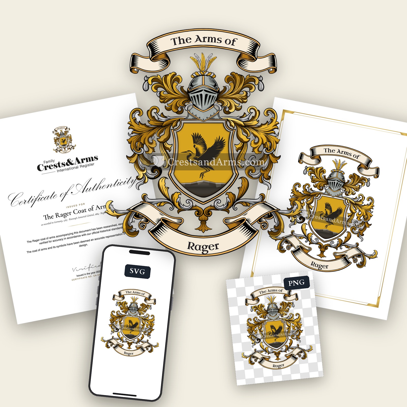The Rager arms on the coat of arms — digital pack