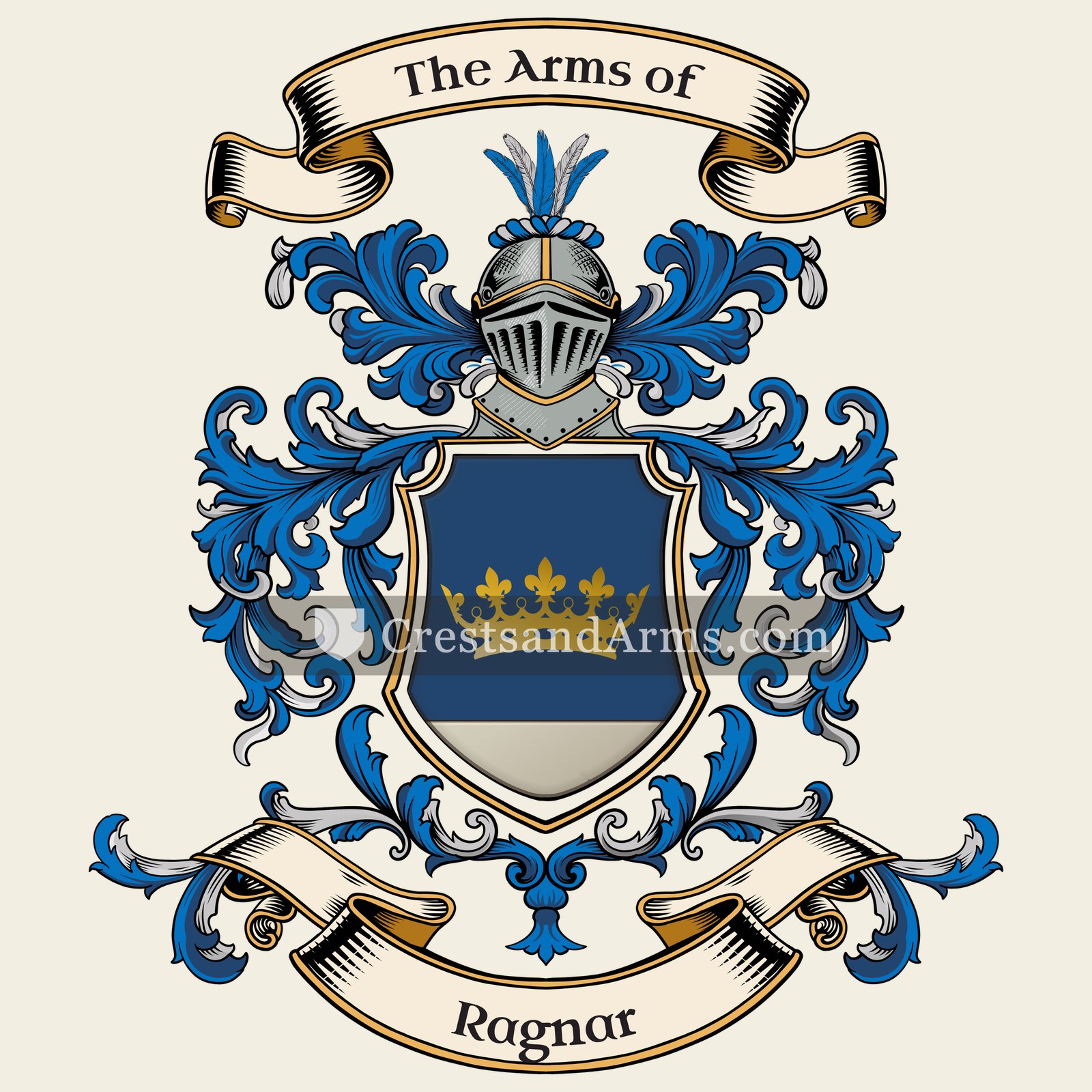 The Ragnar coat of arms, drawn from the recorded blazon