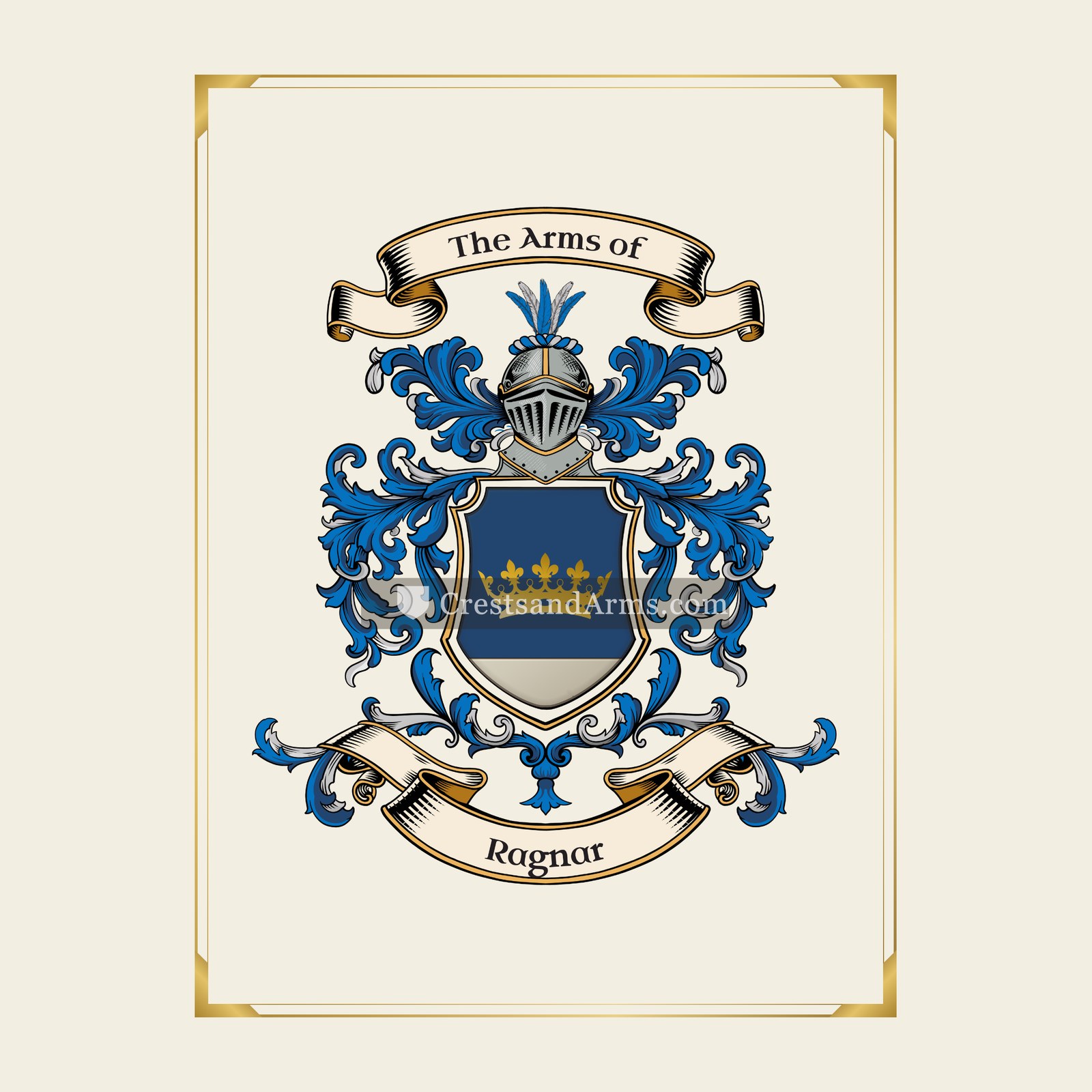 With gold border