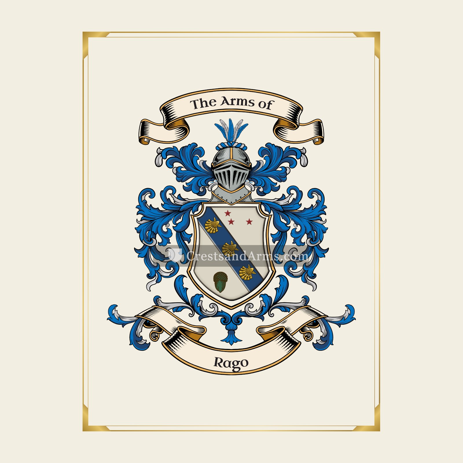 With gold border