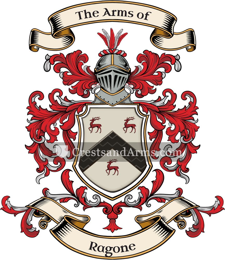 The Ragone coat of arms, drawn from the recorded blazon
