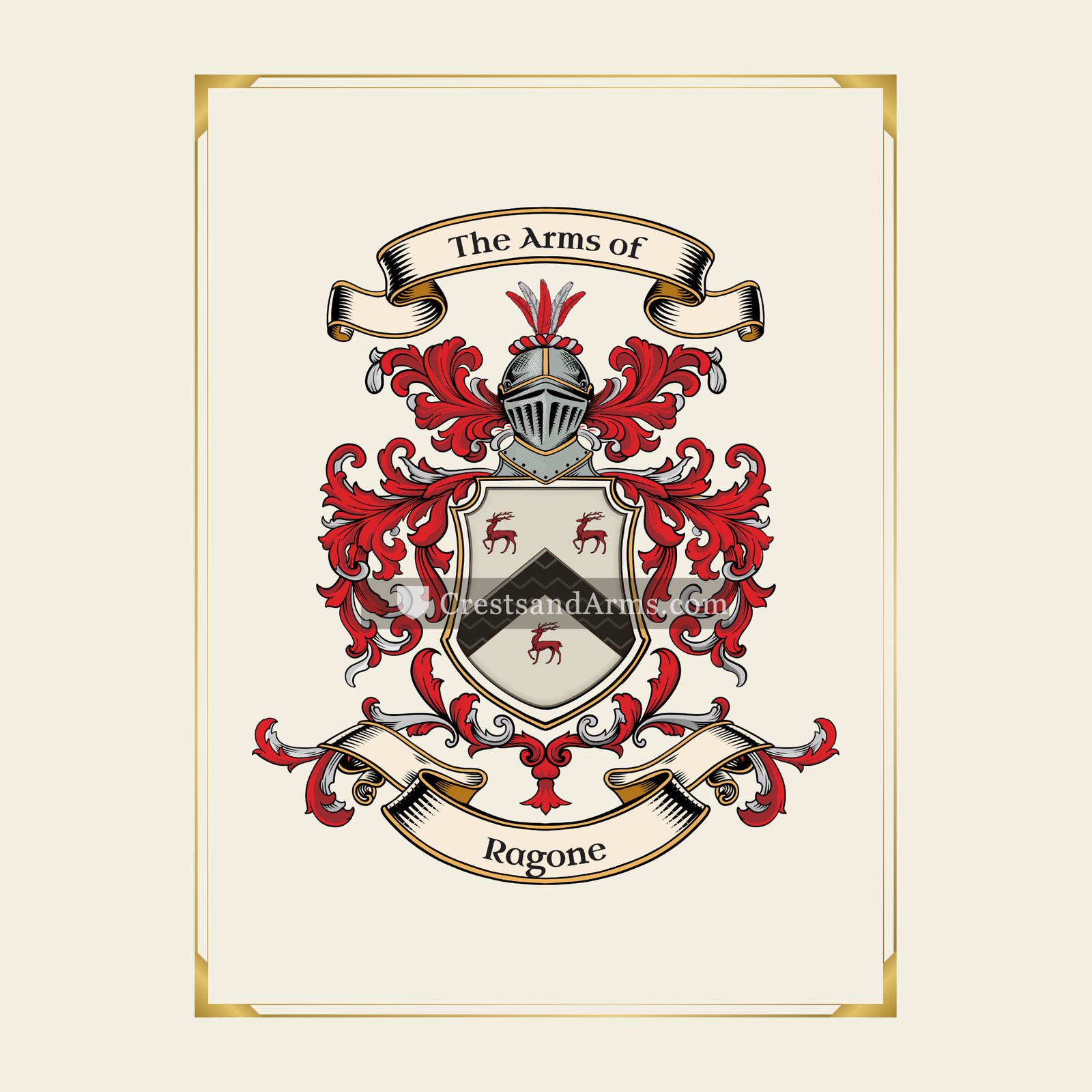 With gold border