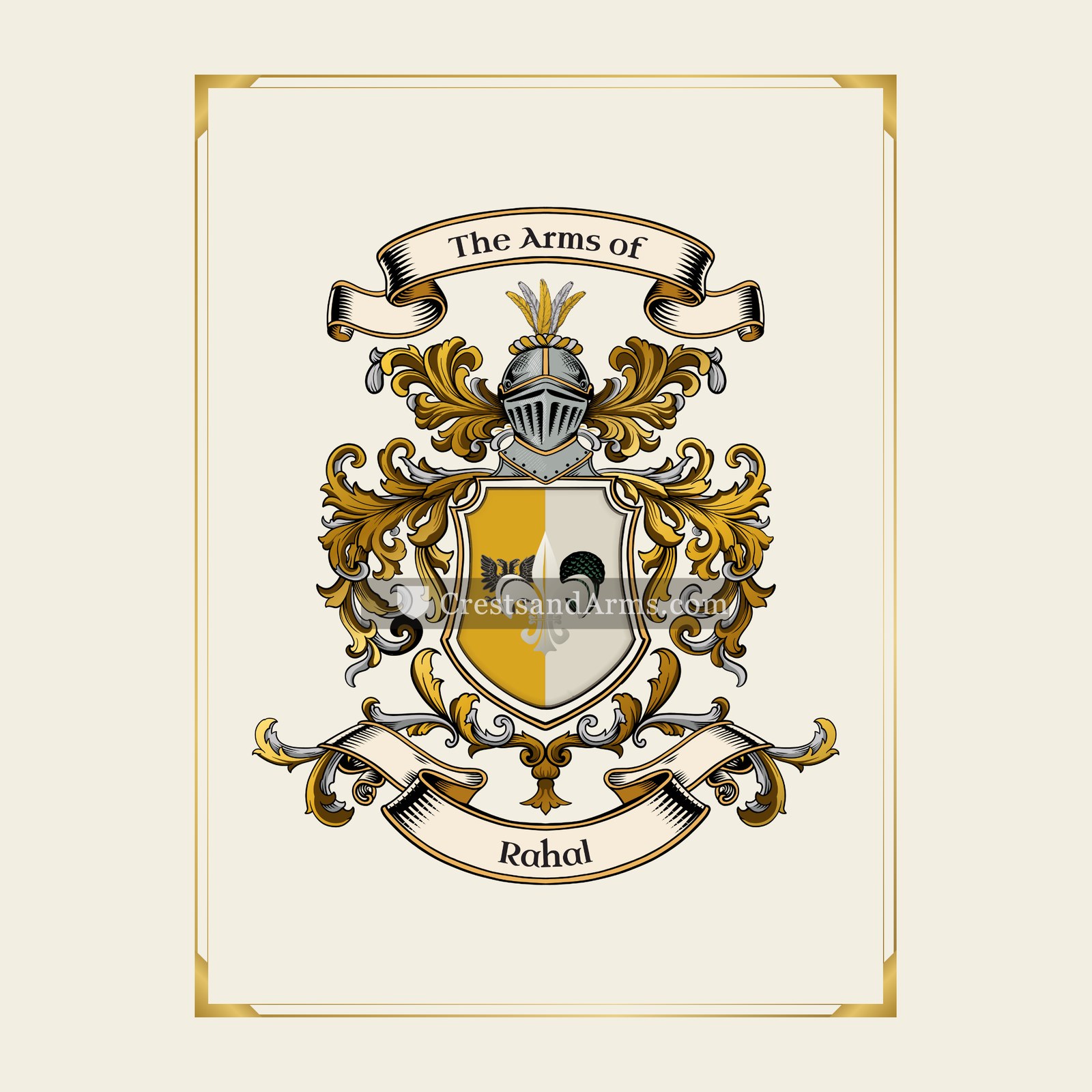 With gold border