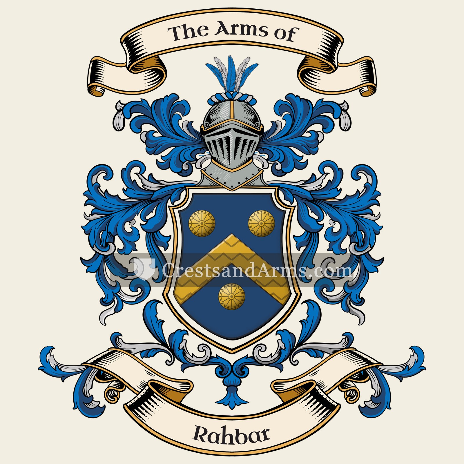 The Rahbar coat of arms, drawn from the recorded blazon