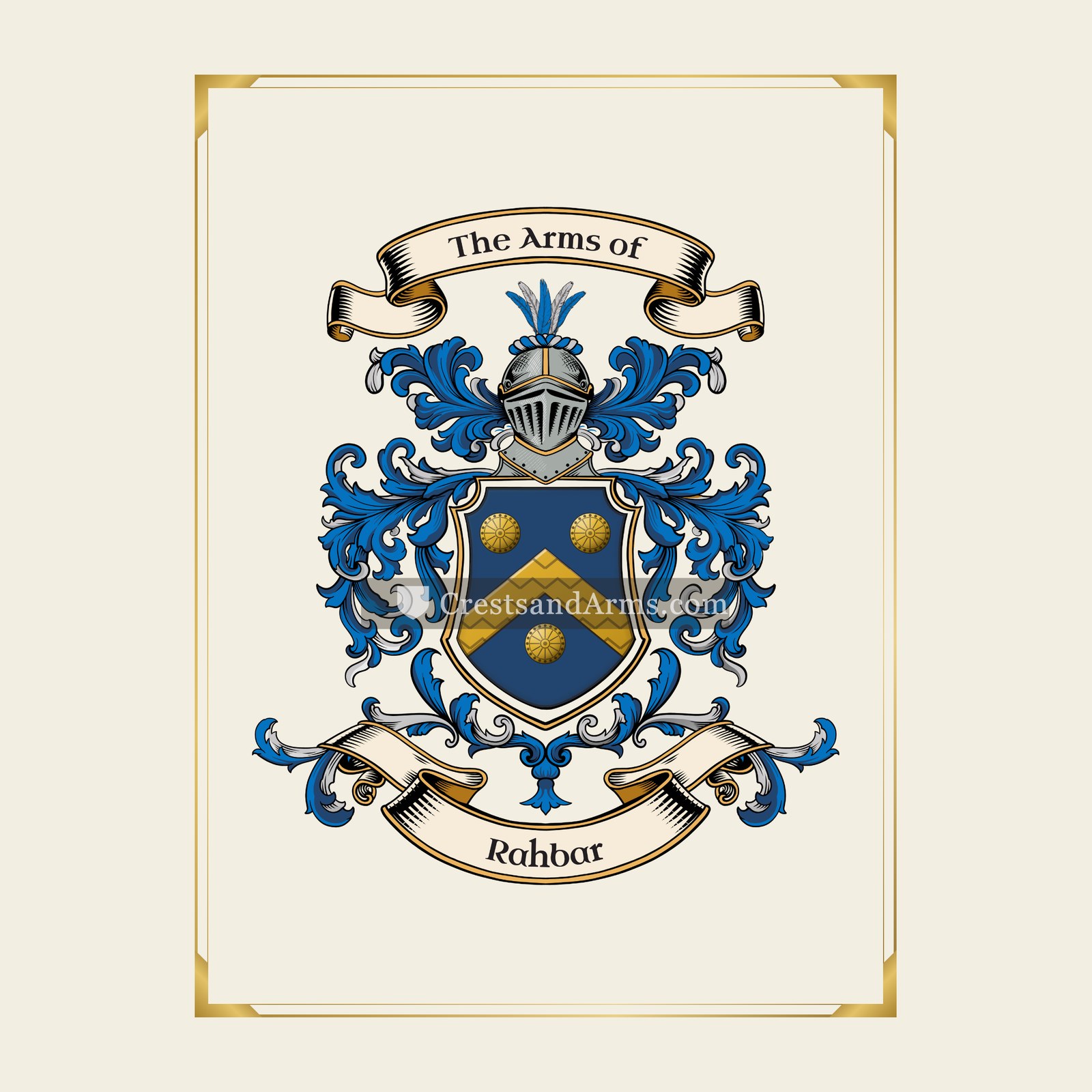 With gold border