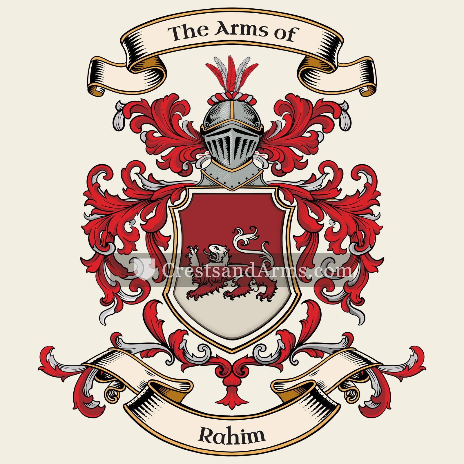The Rahim coat of arms, drawn from the recorded blazon