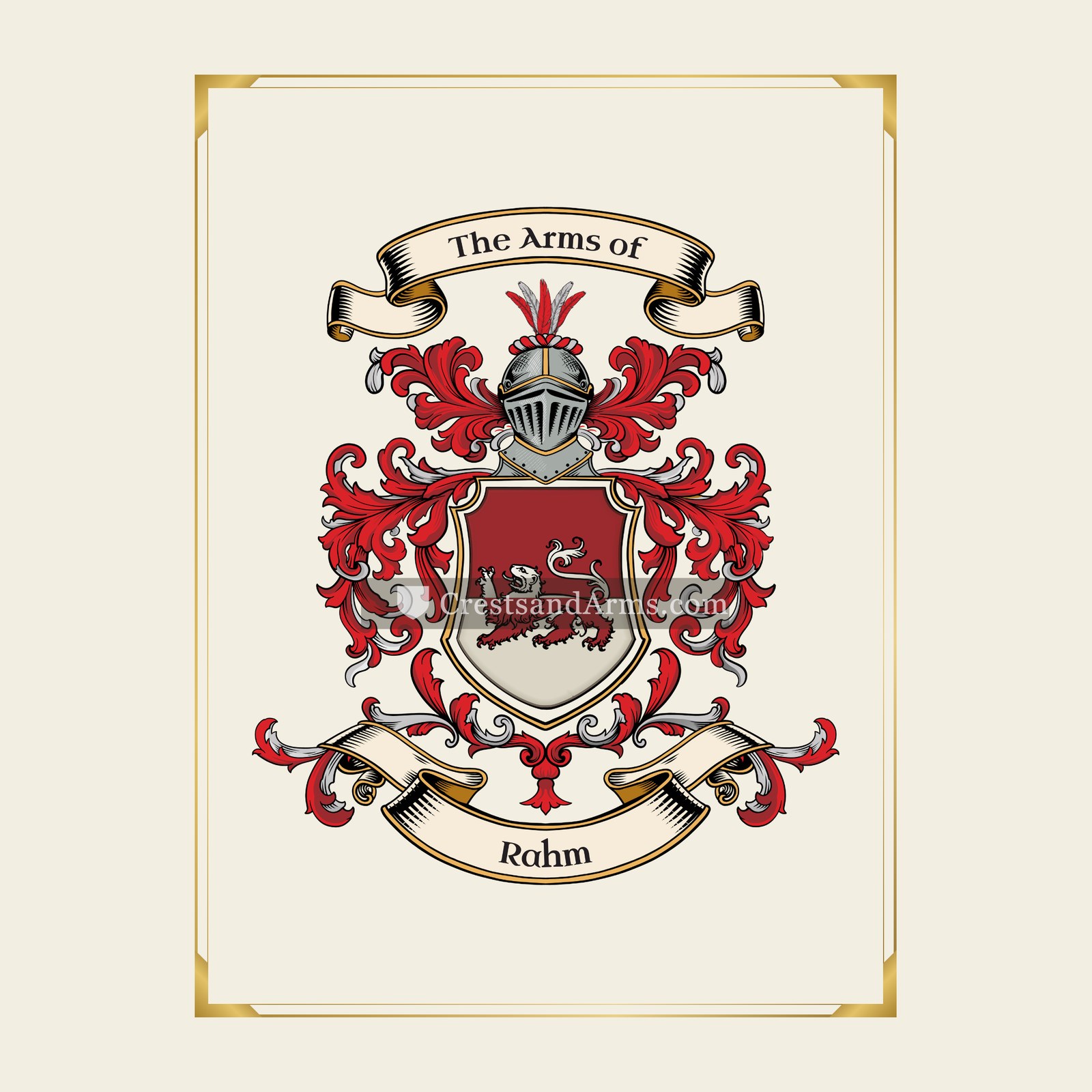 With gold border