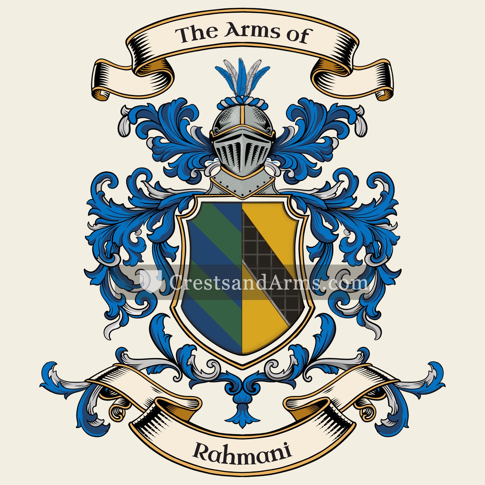 The Rahmani coat of arms, drawn from the recorded blazon