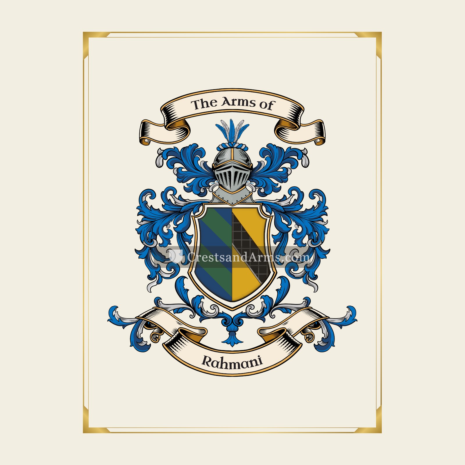 With gold border