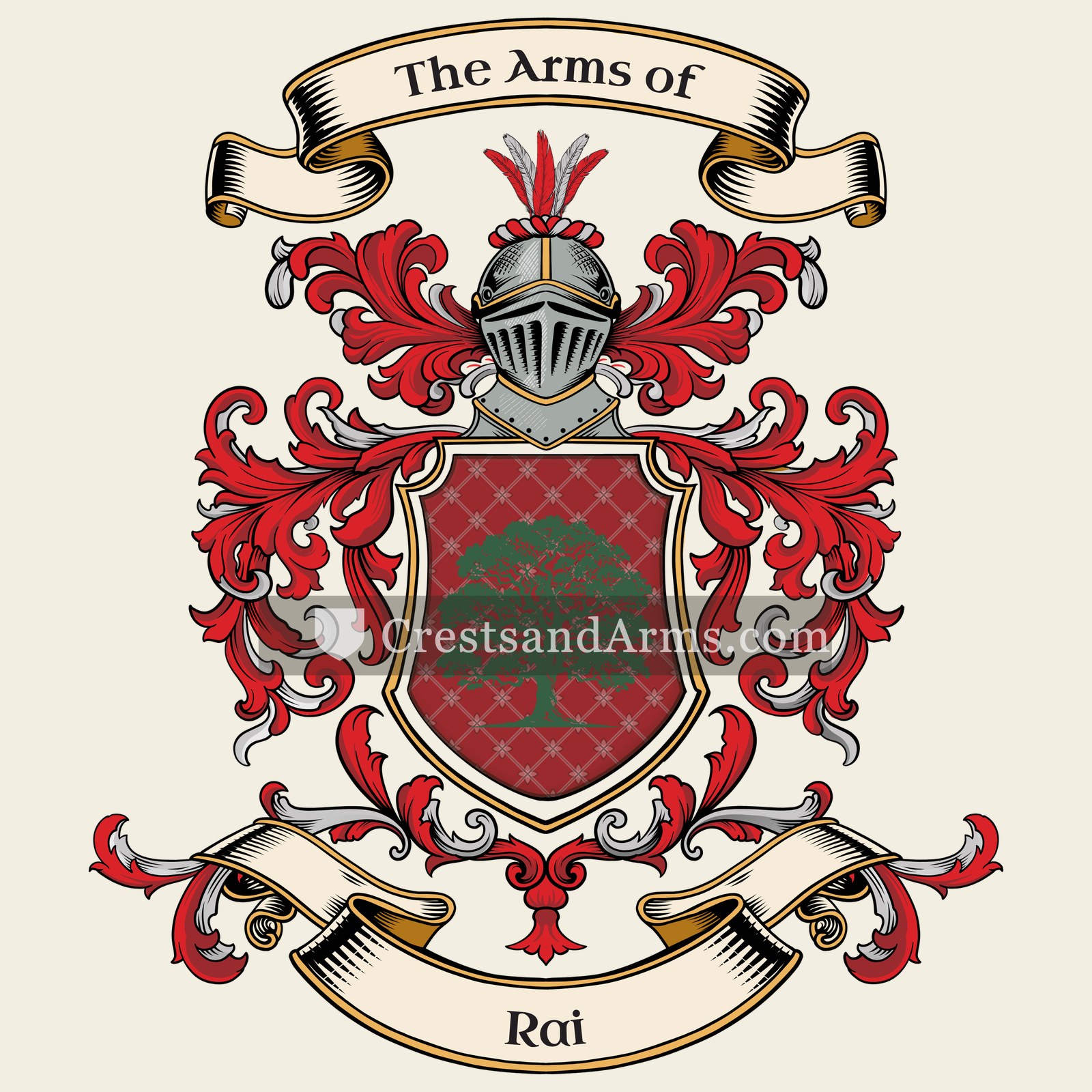 The Rai coat of arms, drawn from the recorded blazon