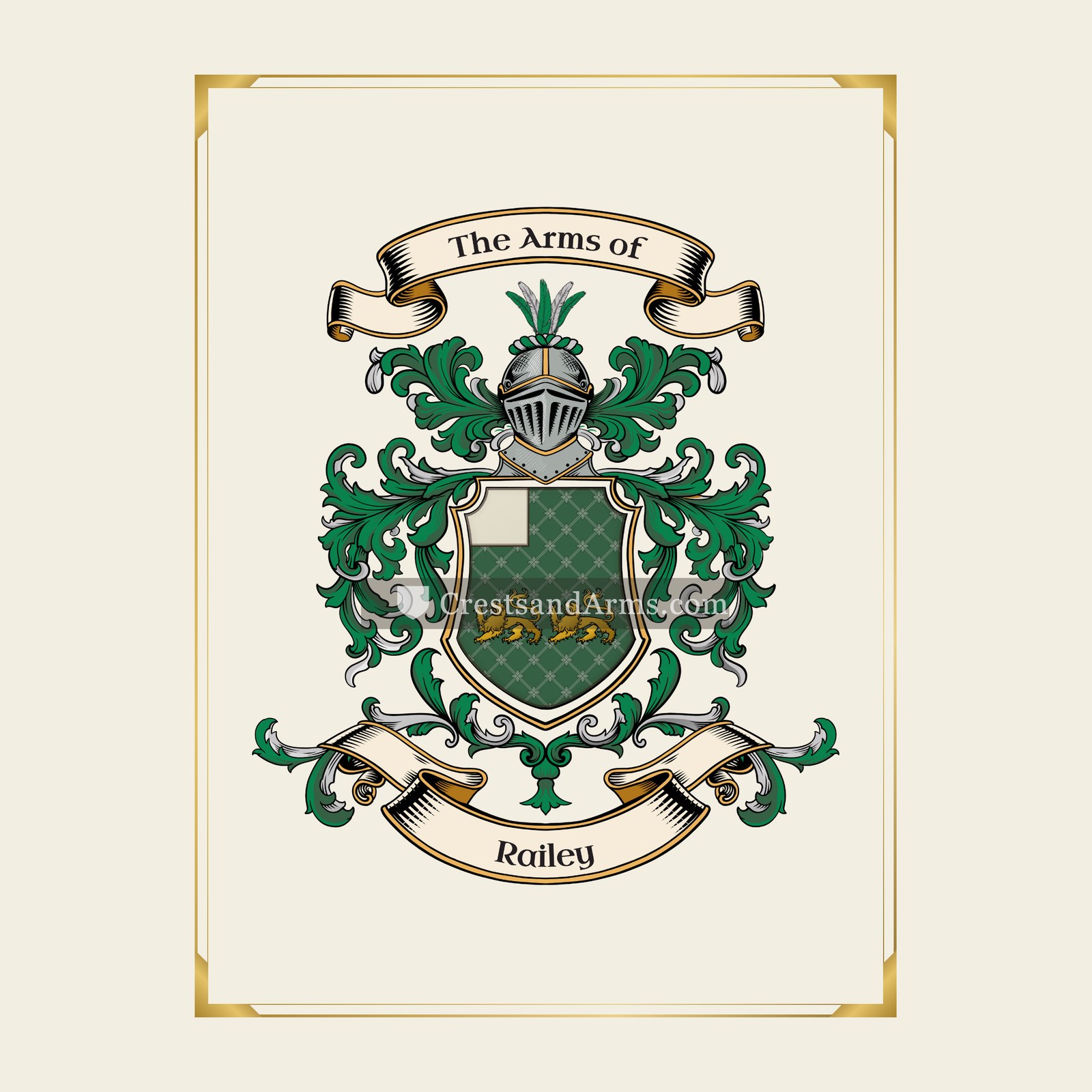 With gold border