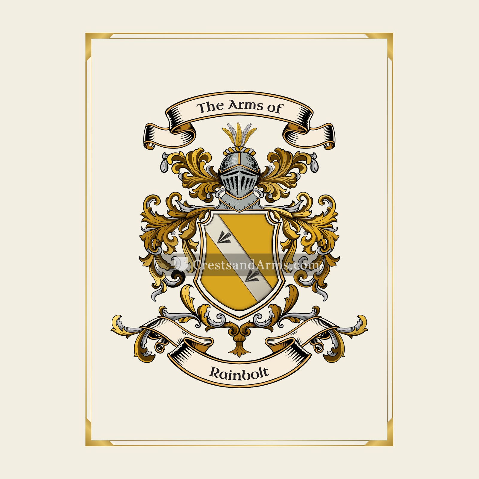 With gold border