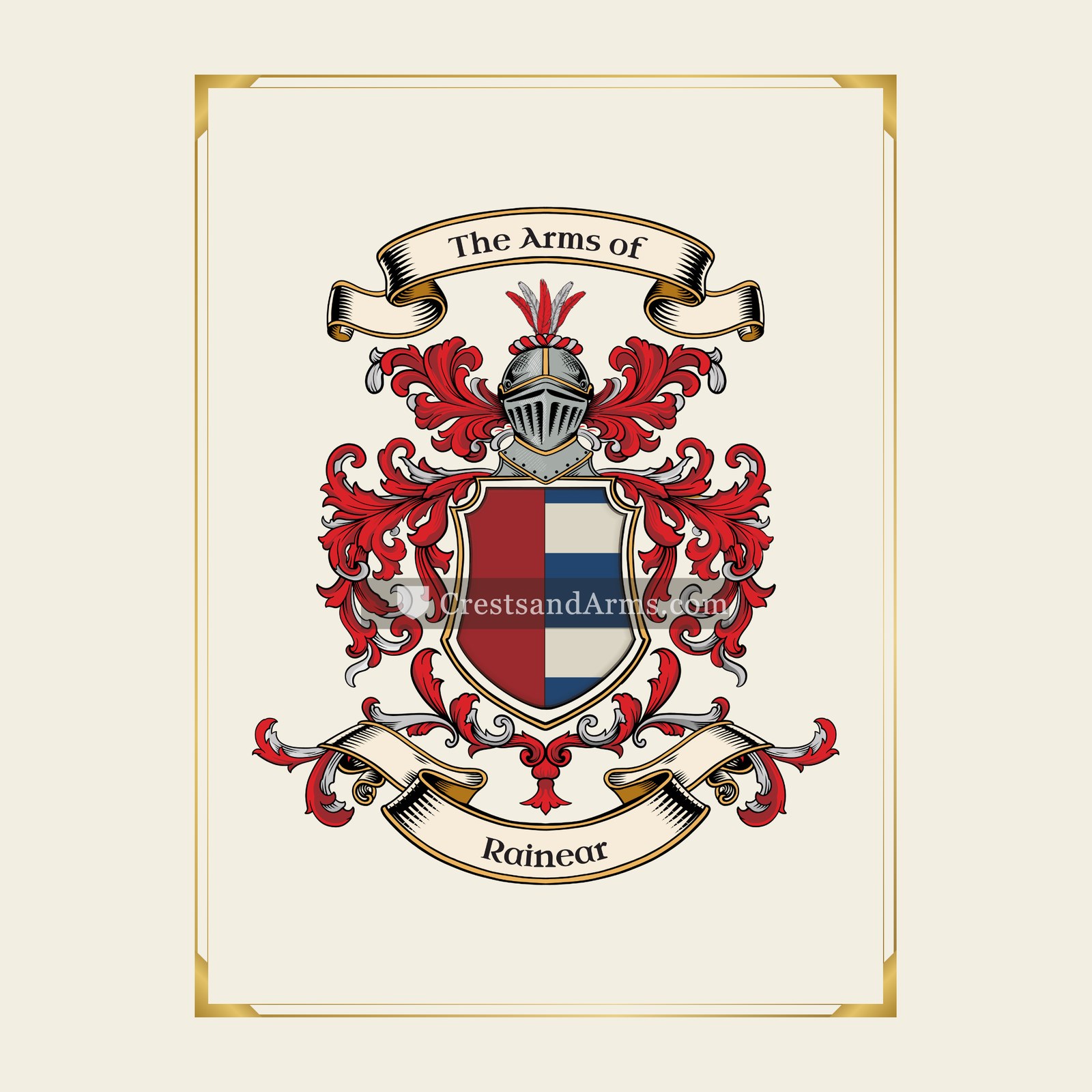 With gold border