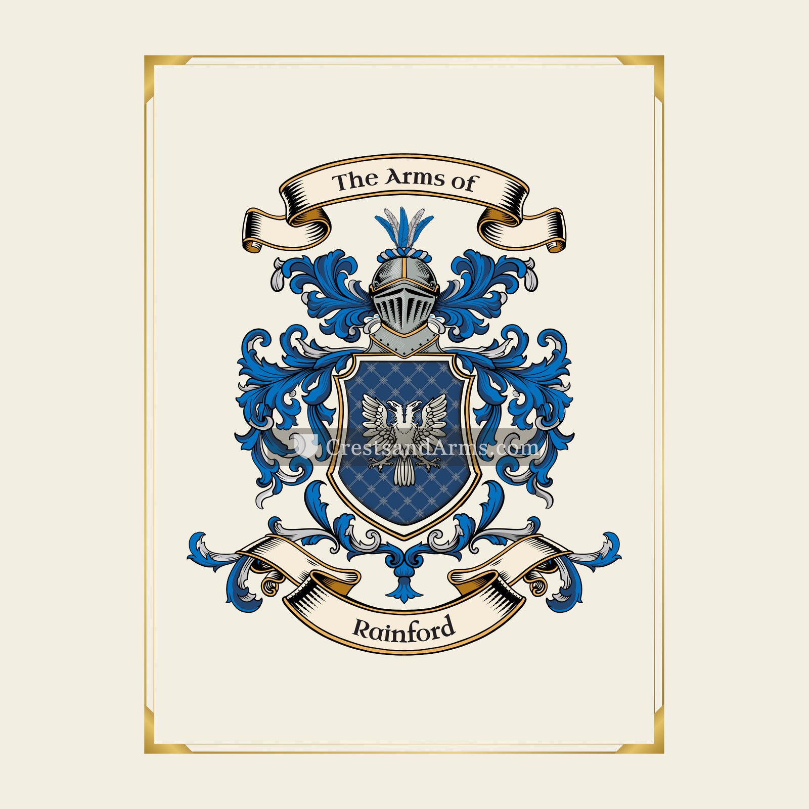 With gold border
