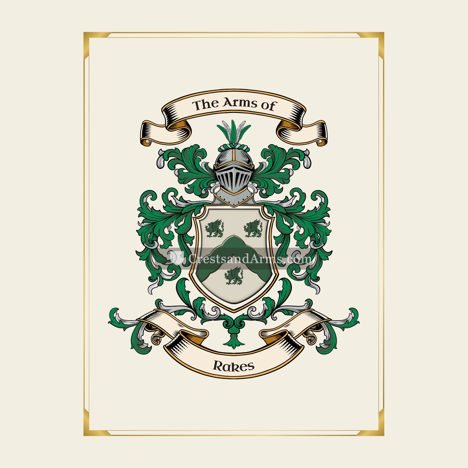 With gold border