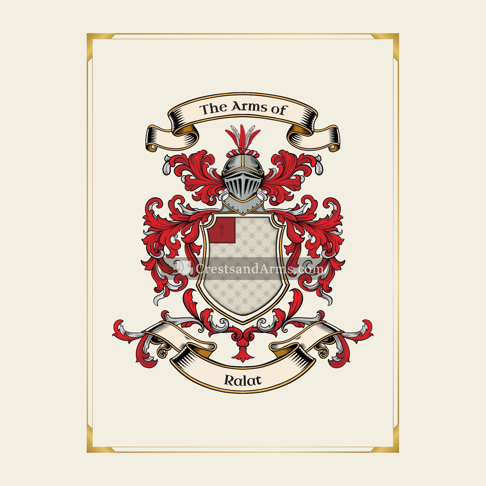 With gold border