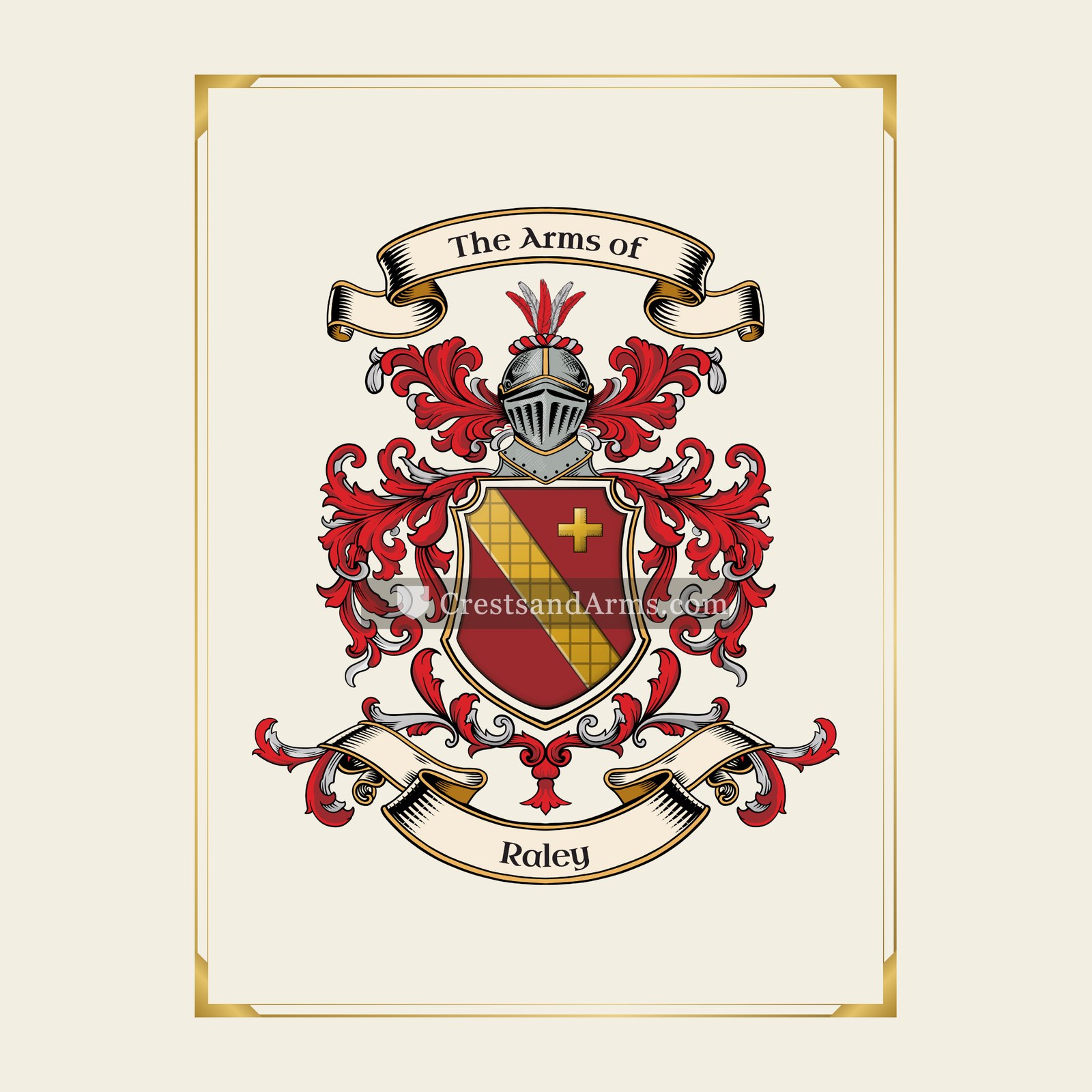 With gold border