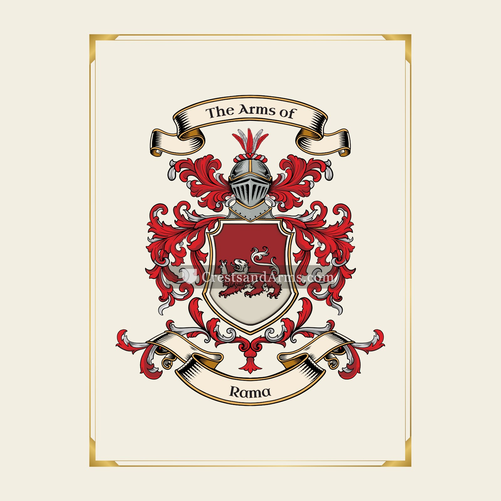 With gold border
