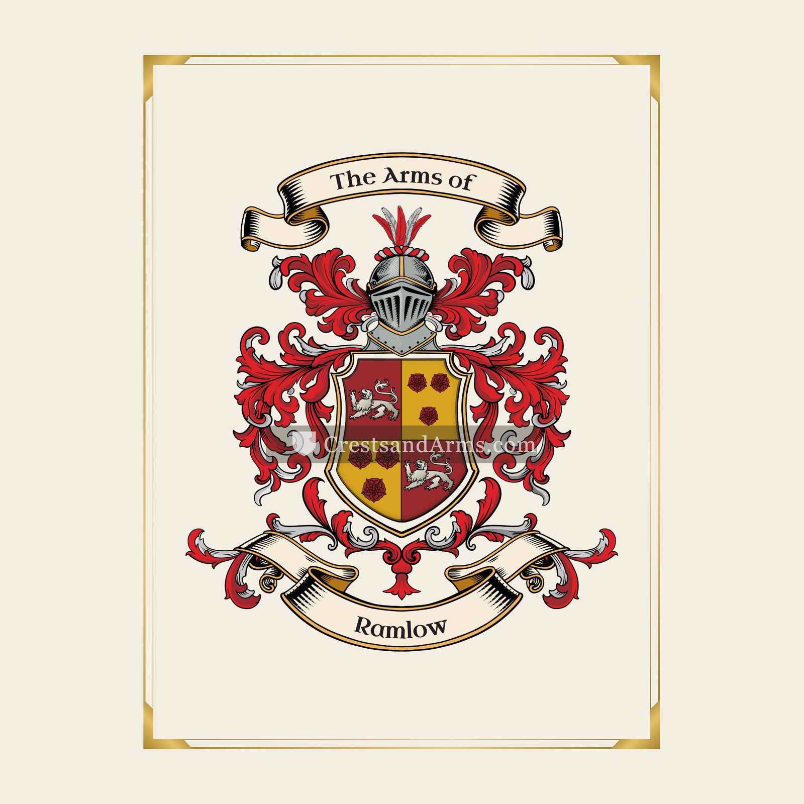 With gold border