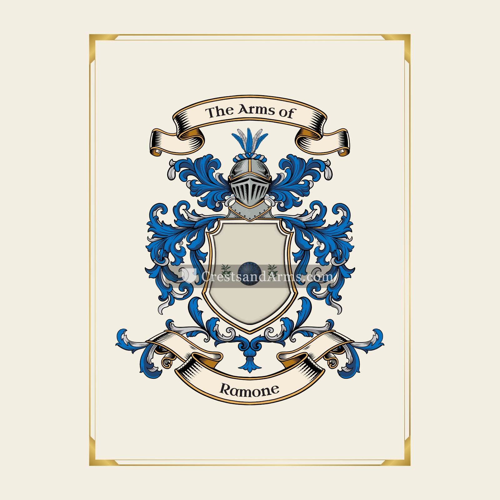 With gold border