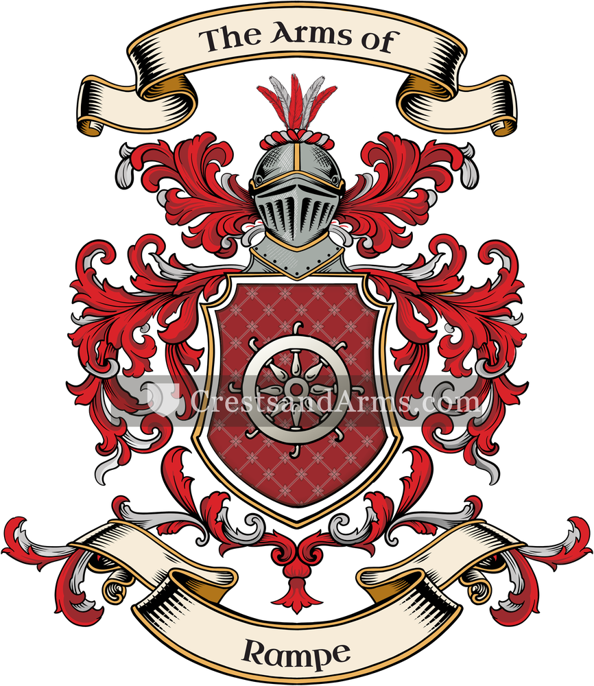 The Rampe coat of arms, drawn from the recorded blazon