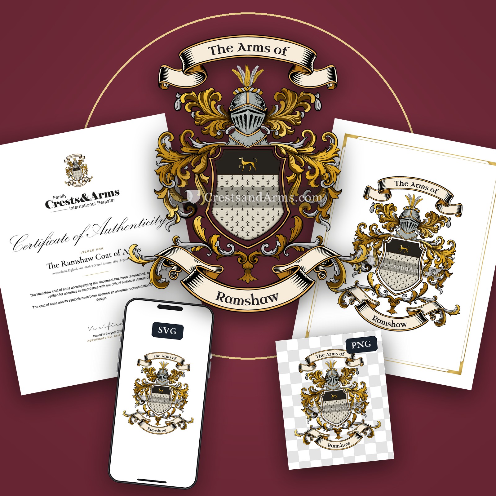 The Ramshaw arms on the coat of arms — digital pack