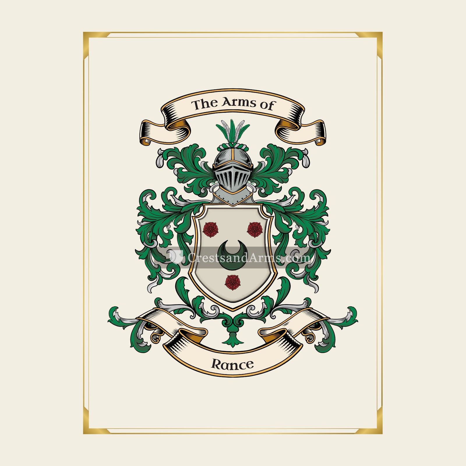 With gold border