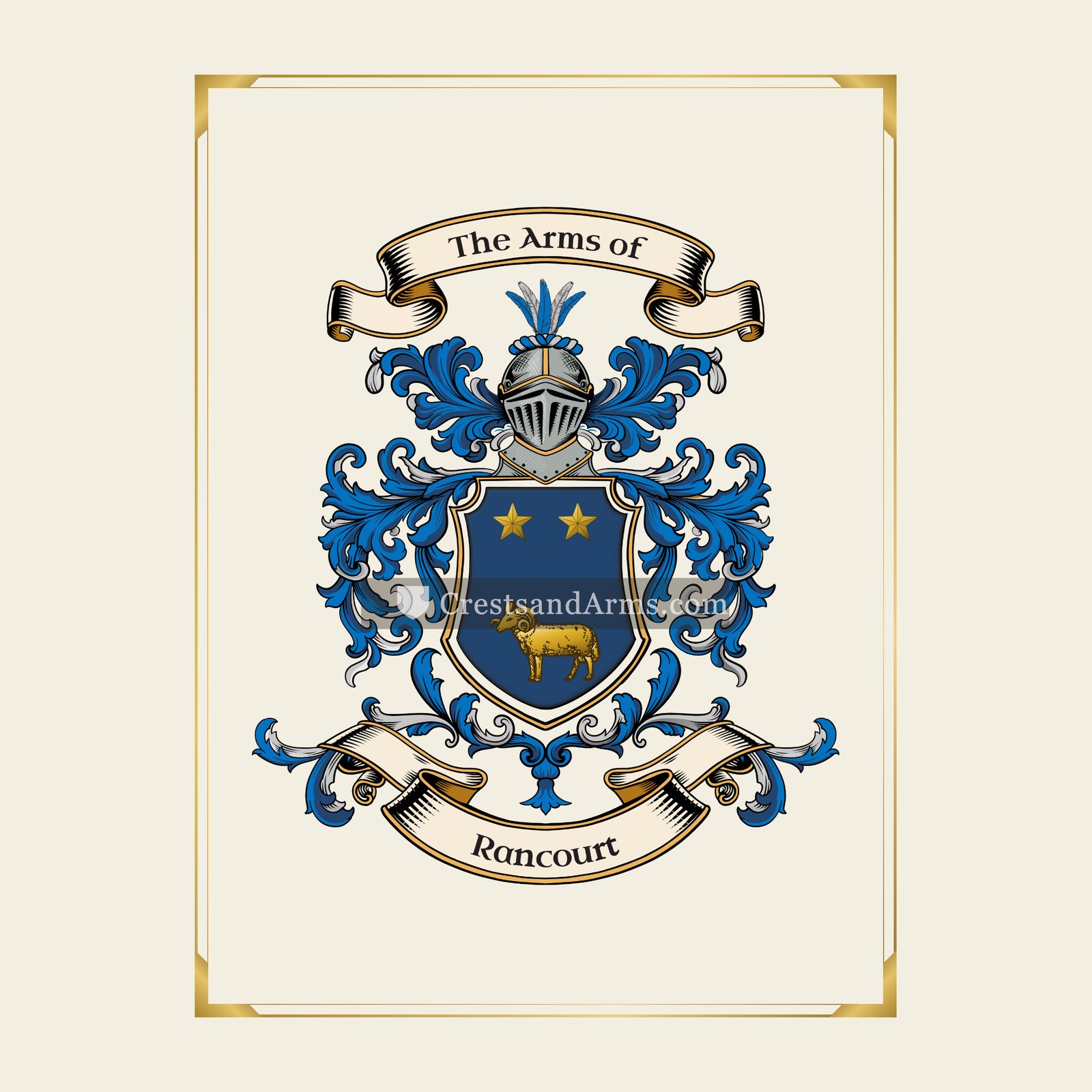 With gold border