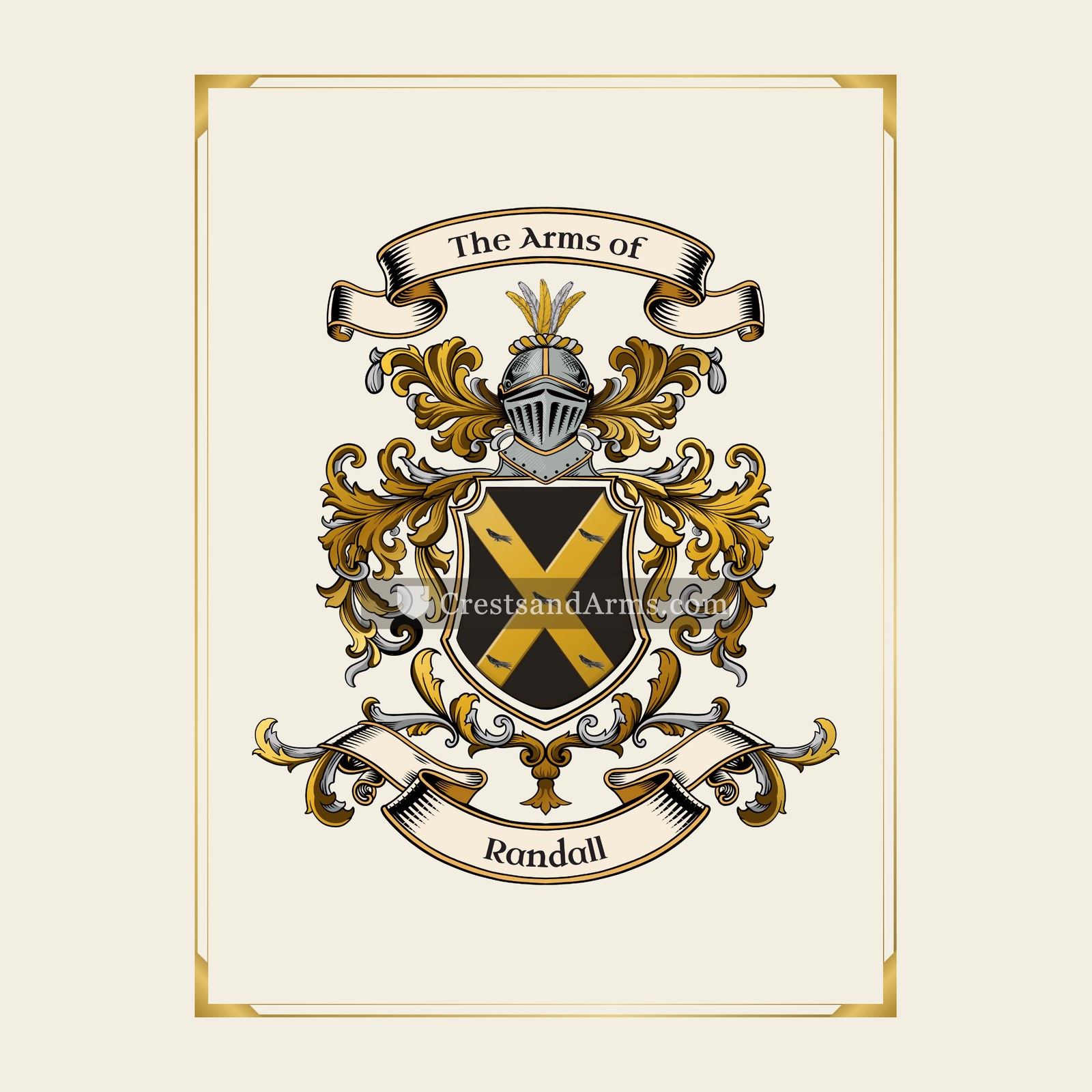 With gold border