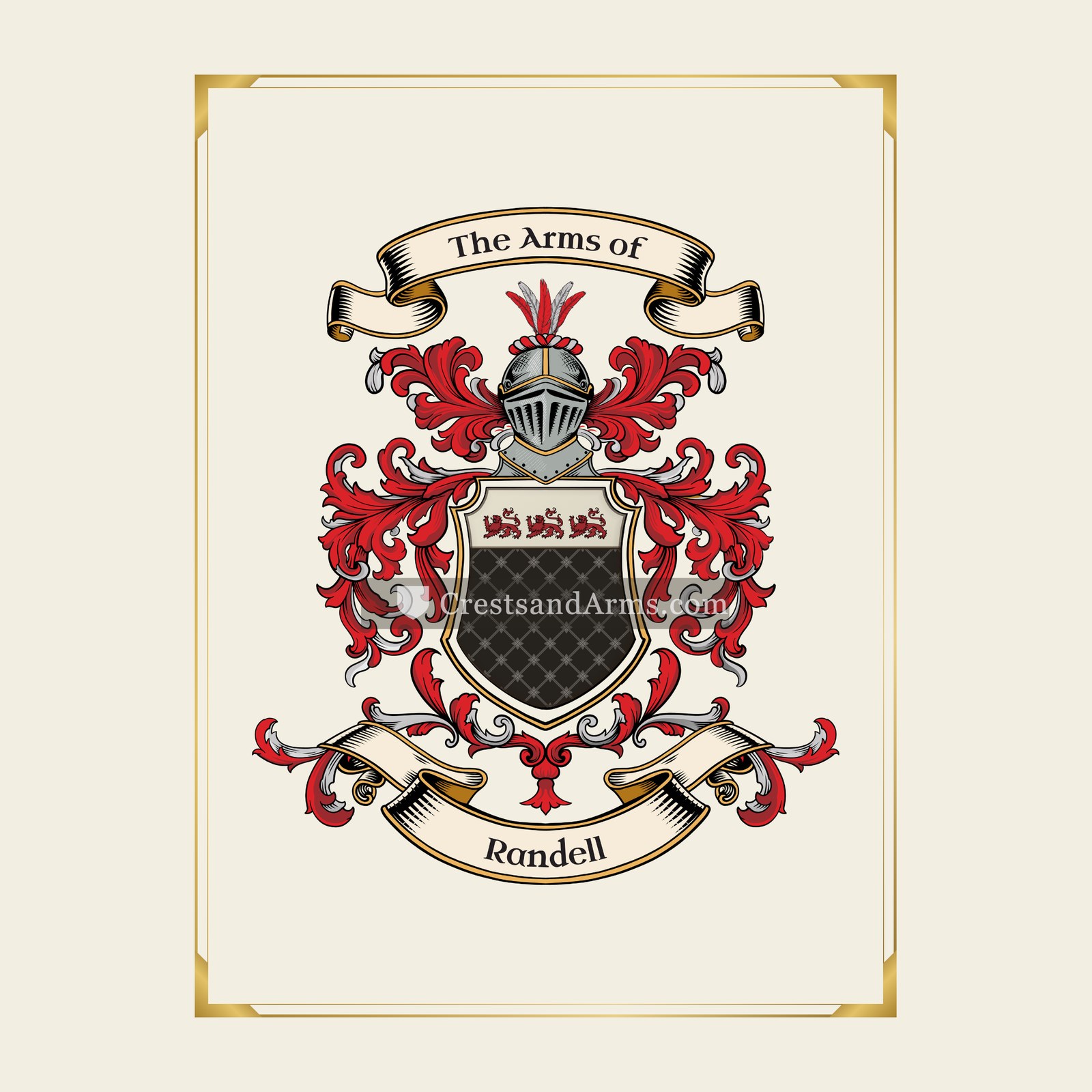 With gold border