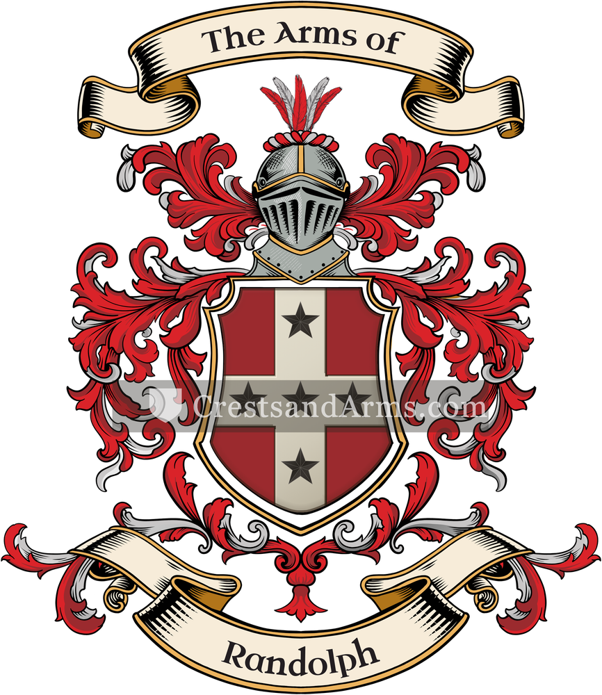 The Randolph coat of arms, drawn from the recorded blazon