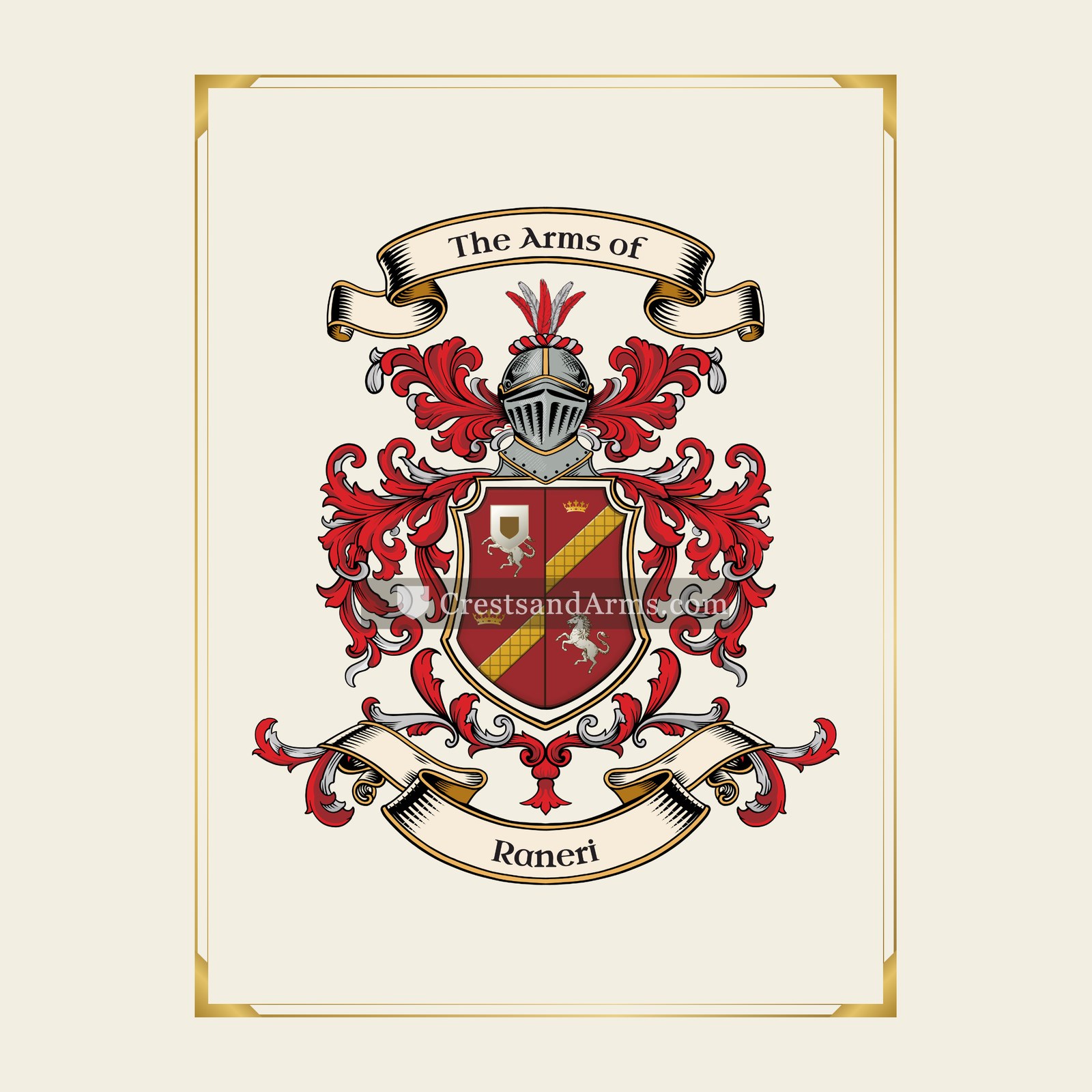 With gold border