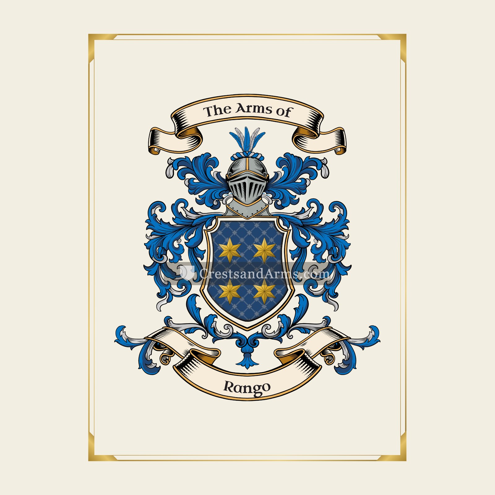 With gold border