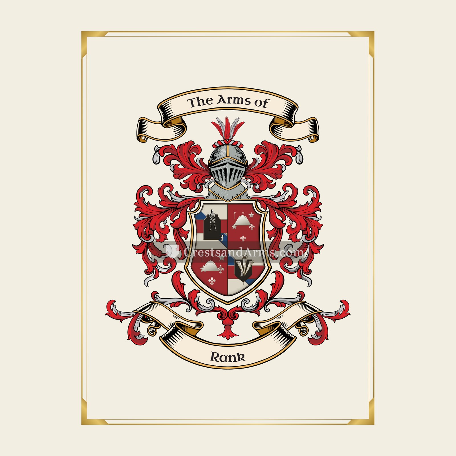 With gold border