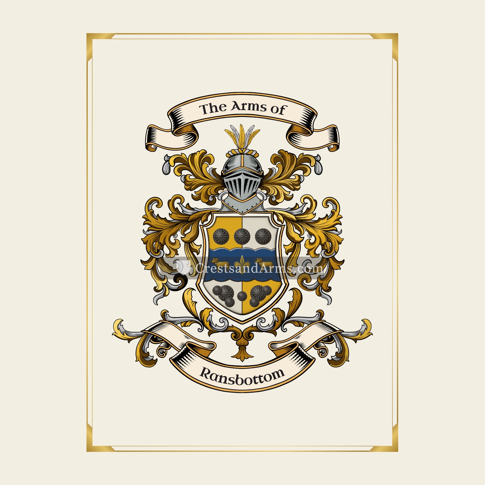 With gold border