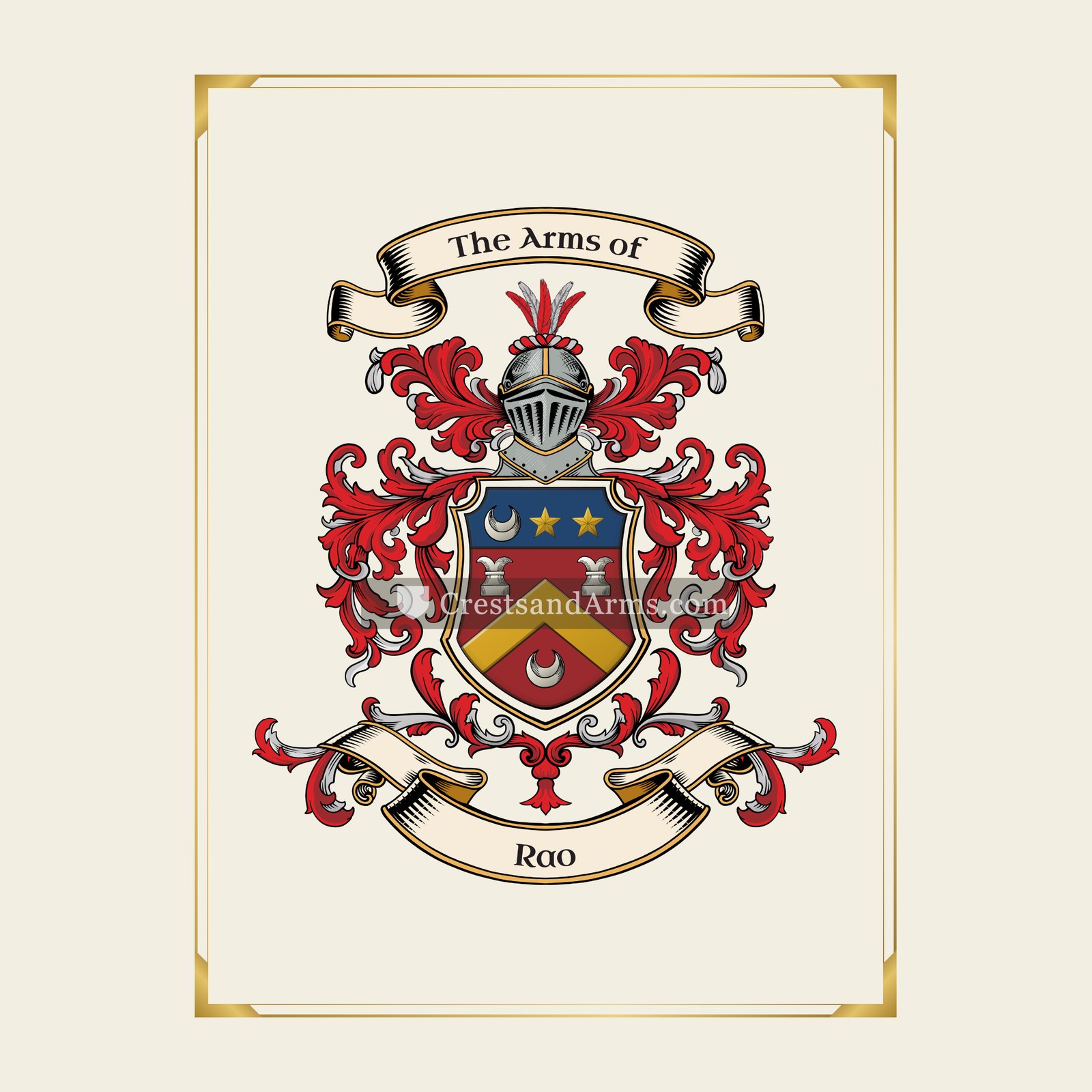 With gold border