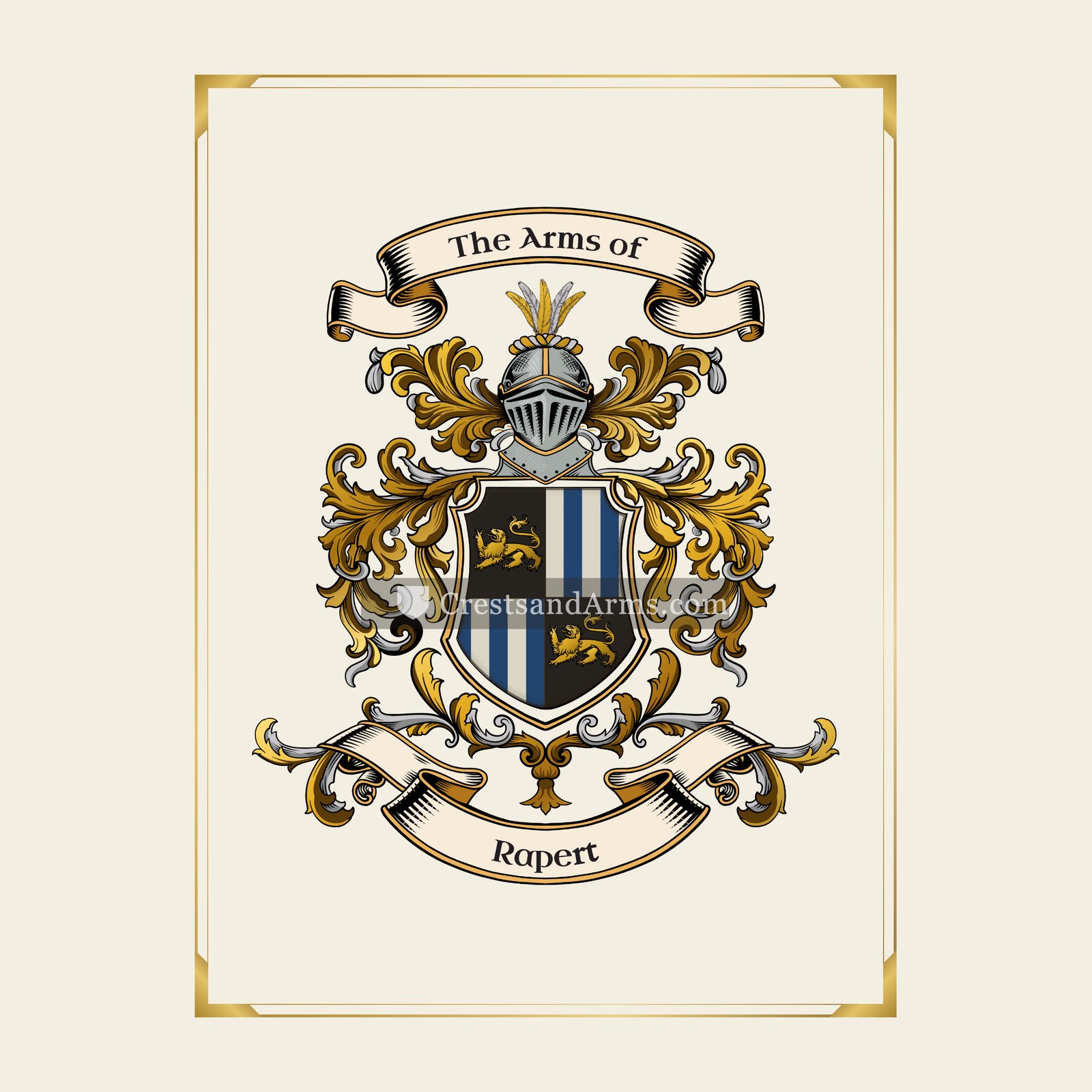 With gold border