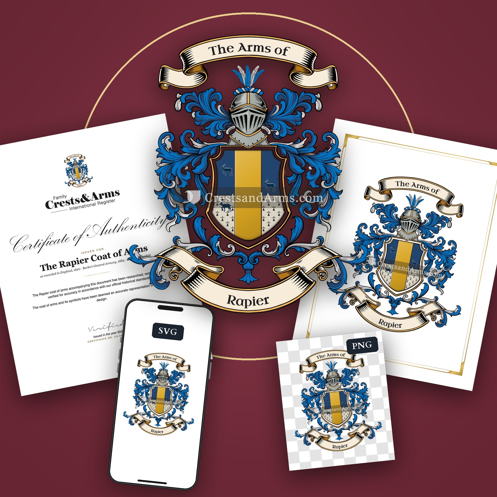 The Rapier arms on the coat of arms — digital pack