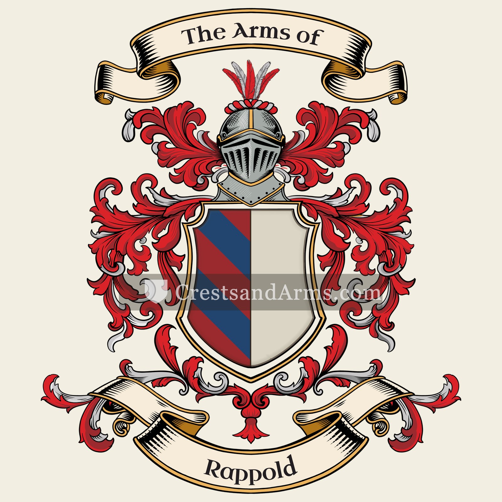 The Rappold coat of arms, drawn from the recorded blazon