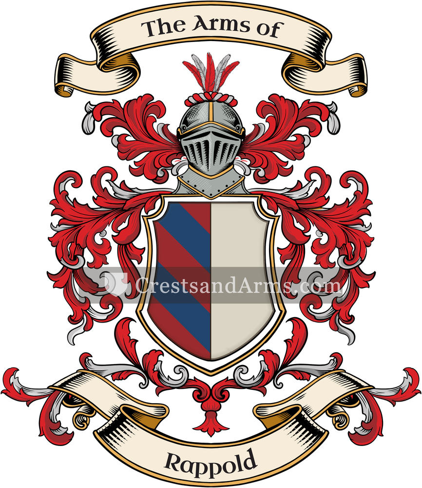 The Rappold coat of arms, drawn from the recorded blazon
