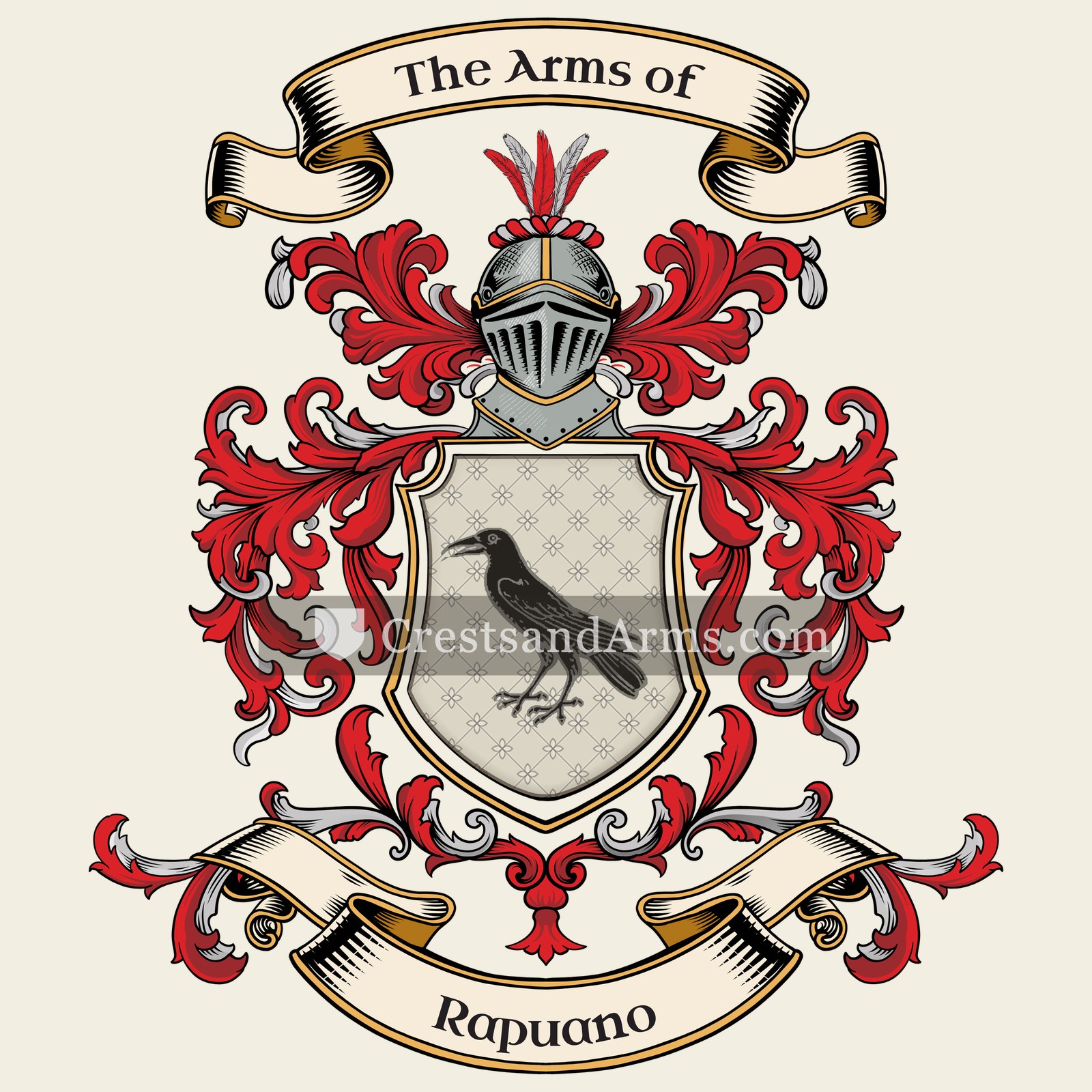 The Rapuano coat of arms, drawn from the recorded blazon
