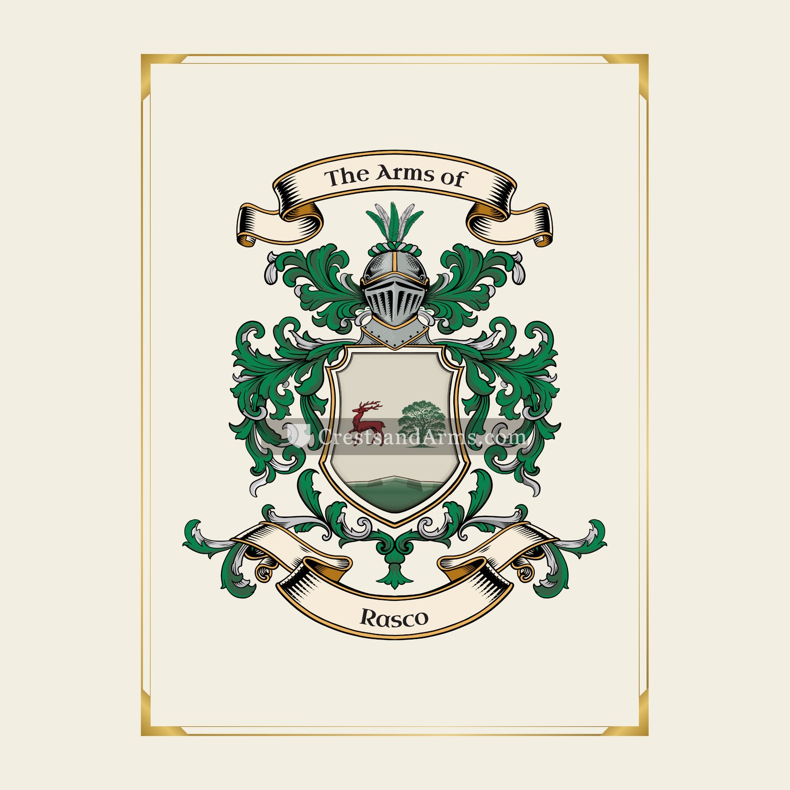 With gold border